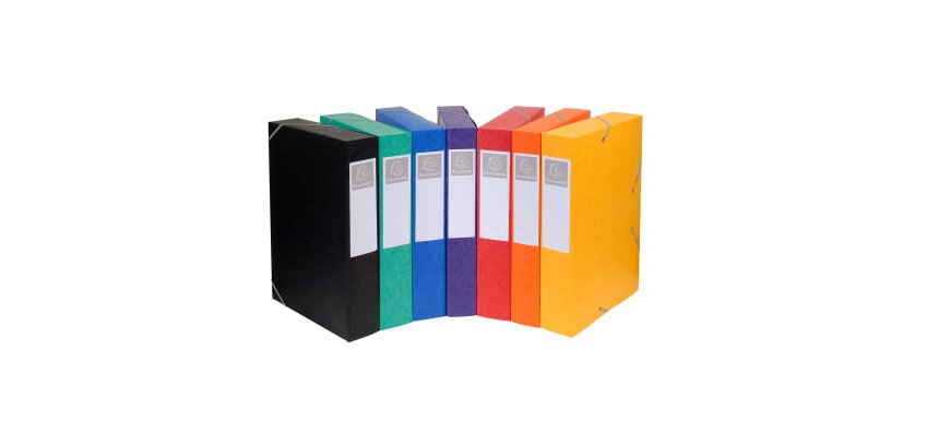 Chemise box Exacompta Cartobox dos 6 cm couleurs assorties