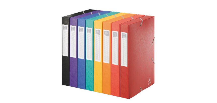 Chemise box Cartobox Exacompta 24 x 32 cm couleurs assorties dos 4 cm