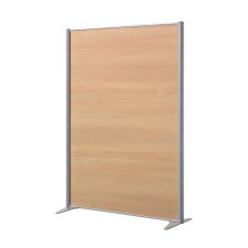 Cloison de séparation pleine B-Zen - Bois antibactérien - L 122 x H 160 cm - Pied fixe