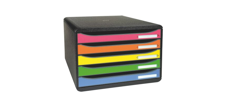 Módulo apaisado 5 cajones estilo italiano Exacompta Big Box Plus