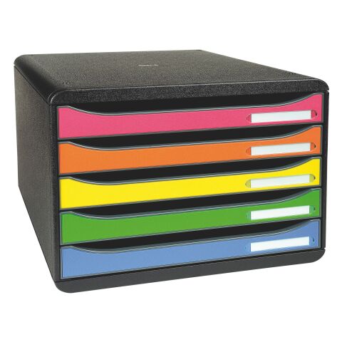 Módulo apaisado 5 cajones estilo italiano Exacompta Big Box Plus multicolor