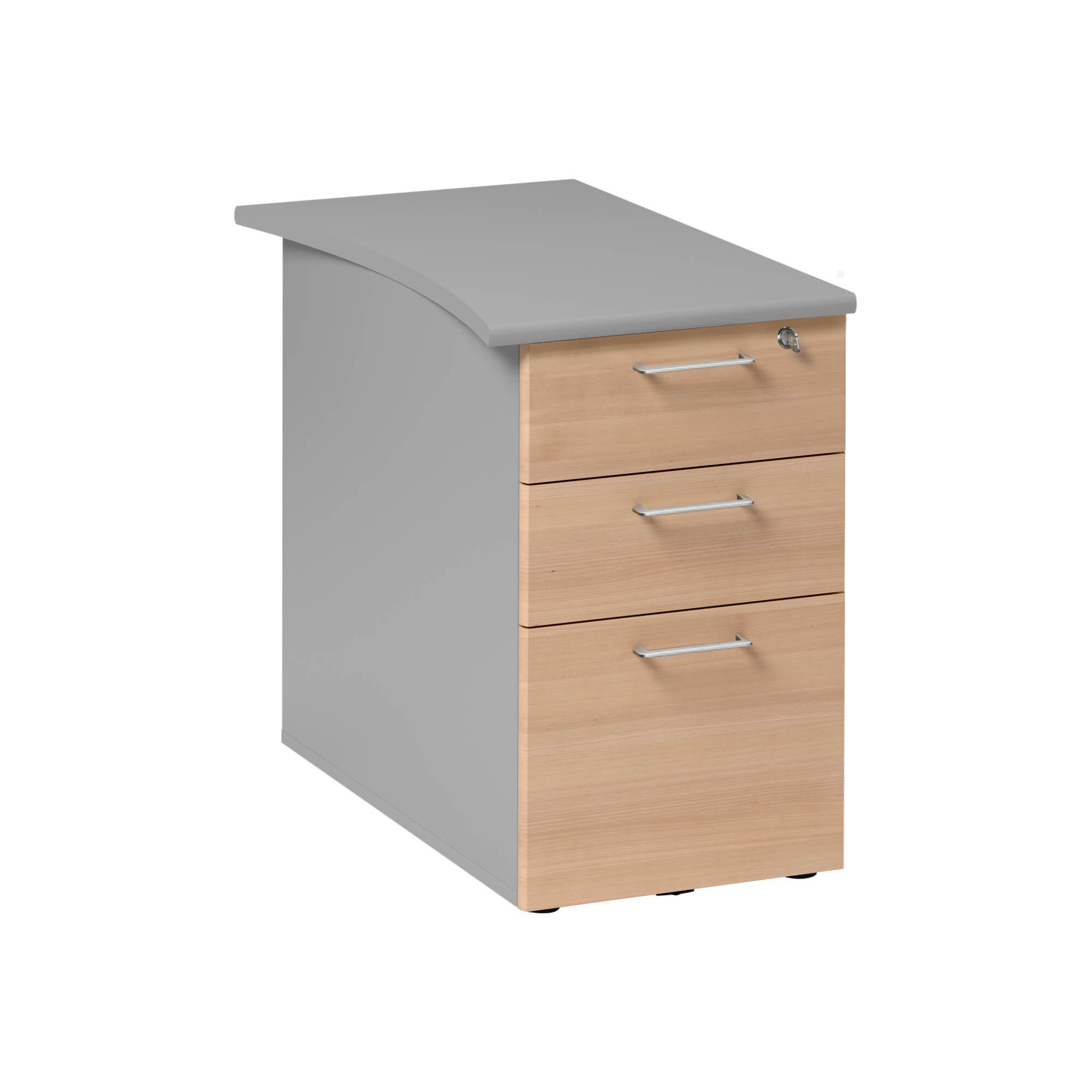 Caisson hauteur de bureau bois Quarta Plus 3 tiroirs