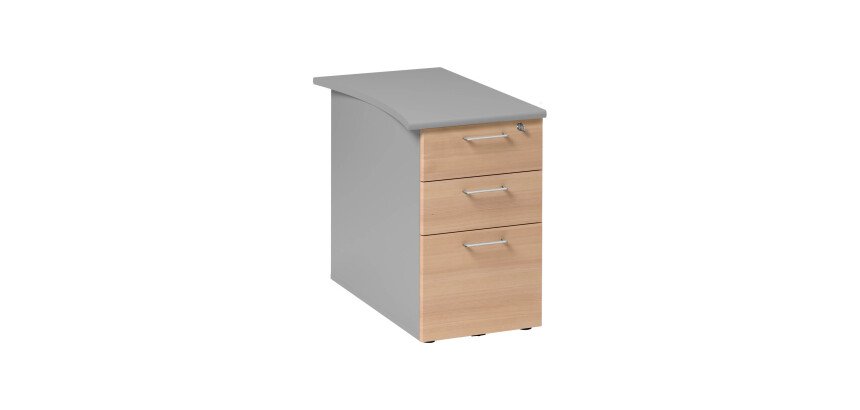 Caisson hauteur de bureau bois Quarta Plus 3 tiroirs