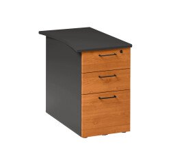 Cabinet at desk height Quarta Plus 3 drawers with depth 80 cm alder - anthracite 