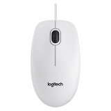 Souris filaire Logitech B100 blanche