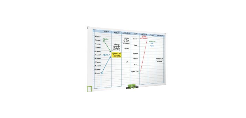 Planning magnétique hebdomadaire 7 colonnes Nobo