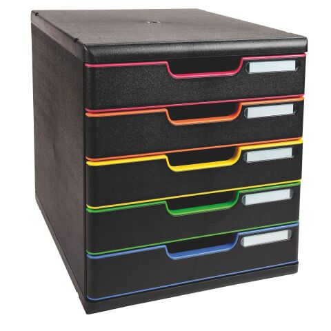 Módulo de clasificación 5 cajones negro multicolor