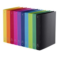 Folder with 4 rings cardboard A4 Exacompta Iderama back 4 cm assorted colours