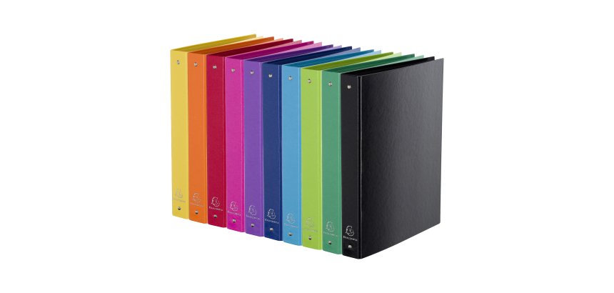 Classeur 4 anneaux cartonné Exacompta Iderama A4 - Dos 4 cm couleurs assorties