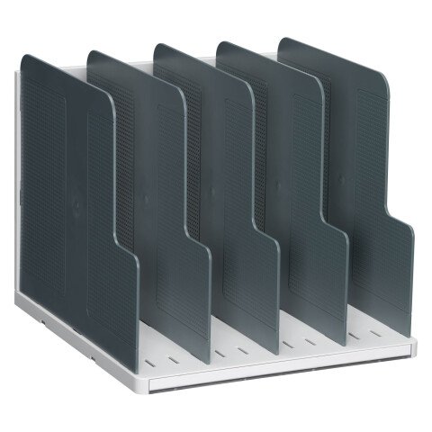 Dispensador de folletos de 5 divisiones a color Modulotop de Exacompta gris