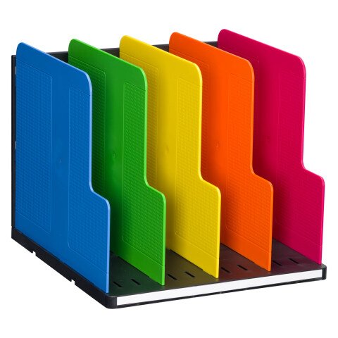 Dispensador de folletos de 5 divisiones a color Modulotop de Exacompta arlequín