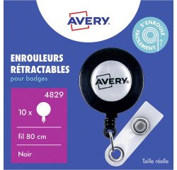 Cordón extensible para identificadores con botón Avery - caja de 10