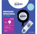 Enrouleur Avery avec lanière bouton pression - boîte de 10