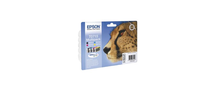 Packung mit 4 Tintenpatronen Epson T0715 schwarz + Farben