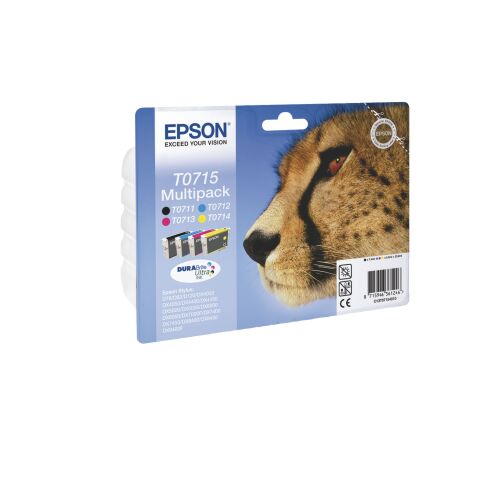 Epson T0715 C13T071514010 Pack 4 cartuchos originales negro + tricolor (1 x 245 + 3 x 270)