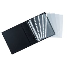 Doos 100 geperforeerde hoesjes Bruneau A4 PVC kristal 10/100