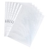 Doos 100 geperforeerde hoesjes Bruneau A4 PVC kristal 10/100