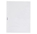 Paquete de 200 fundas multitaladro Bruneau A4, PVC liso 10/100e + 100 gratis