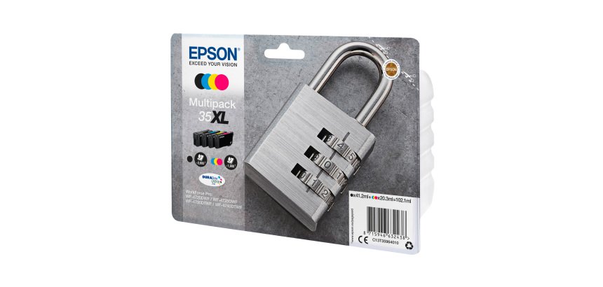 Epson 35XL Pack de 4 cartouches 1 noir et 3 couleurs pour imprimante jet d'encre
