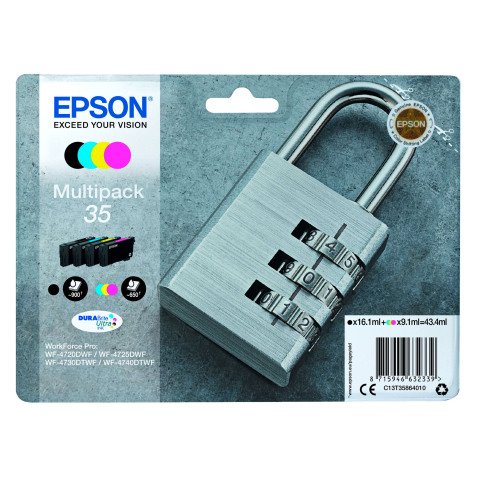 Epson 35 Pack de 4 cartuchos (1 negro + 3 colores) 900 + 3 x 650 páginas