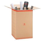 Caisse déménagement Bruneau kraft brun double cannelure L 46 x l 46 x H 75 cm