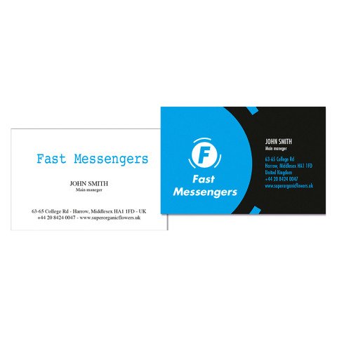 Tarjetas personalizadas impresión 2 caras Paquete de 100