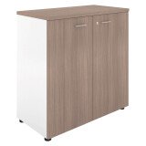 Armoire basse H 89 cm bois portes battantes orme Greko