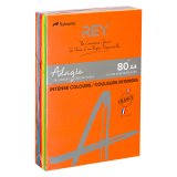 Papier A4 couleur 80 g Rey Adagio couleurs intenses assorties - Ramette de 5 x 100 feuilles