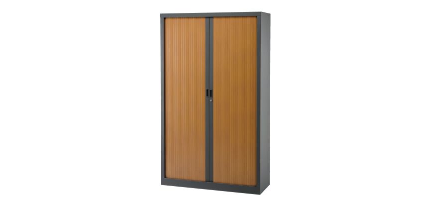 Armoire haute à rideaux monoblocs Généric 198 x 120 corps anthracite