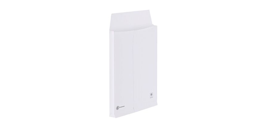 Gusseted pocket 3 cm white kraft reinforced 229 x 324 mm Bruneau 120 g without window - Box of 50