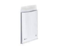 Box von Umschlägen mit Balg von 3 cm aus weißer, verstärkter Wellpappe 120 g Bruneau 260 x 330 mm ohne Fenster