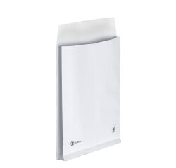 Bolsa con fuelle de 3 cm en kraft blanco reforzado 260 x 330 mm Bruneau 120 g sin ventana - Caja de 50