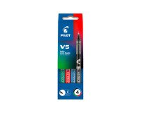 Roller Pilot Hi-Tecpoint V5, bolsa 4 colores surtidos (negro, azul, rojo, verde)