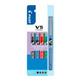 Roller pen Pilot Hi-tecpoint V5 fine writing - sleeve of 4 classic colors 