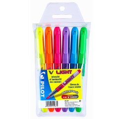Subrayadores Pilot V-Light colores surtidos - Bolsa de 6