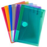 Pochettes de rangement à scratch Djois by Tarifold Color Collection 16,5 x 10,9 cm couleurs assorties - Paquet de 6