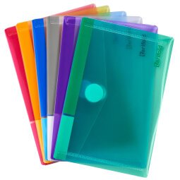 Pochettes de rangement à scratch Djois by Tarifold Color Collection 16,5 x 10,9 cm couleurs assorties - Paquet de 6
