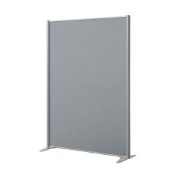 Cloison acoustique pleine B-Zen - Tissu Bondai - Pied fixe couleur aluminium