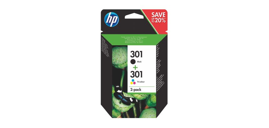 HP 301 Pack 2 Cartuchos Original negro + tricolor  (190 + 3 x 165)