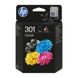 HP 301 Pack cartouche de 4 couleurs Noir, Cyan, Jaune et Magenta pour imprimante jet d'encre