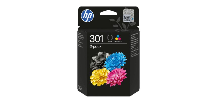 HP 301 Original Ink Cartridge N9J72AE Black, Cyan, Magenta, Yellow Pack of 2 Multipack