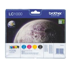 Brother LC1000 Pack 4 cartuchos originales negro + 3 colores (500 + 3x400 páginas)