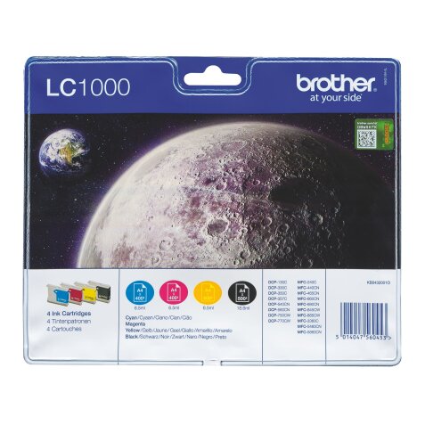 Brother LC1000 Pack cartouche de 4 couleurs pour imprimante jet d'encre