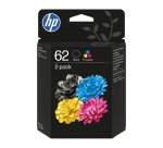 Pack HP 62 noire + hp 62 3 couleurs pour imprimante jet d'encre