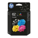Pack HP 62 noire + hp 62 3 couleurs pour imprimante jet d'encre