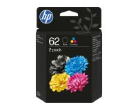 HP 62 Original Ink Cartridge N9J71AE Black, Cyan, Magenta, Yellow Pack of 2 Multipack