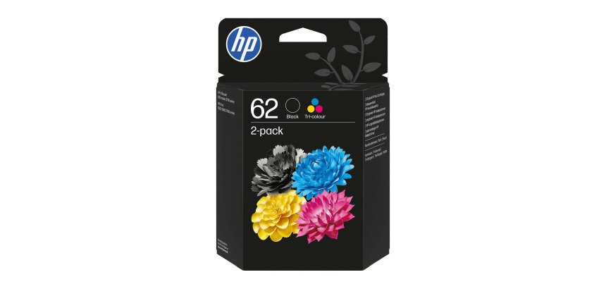 Pack HP 62 noire + hp 62 3 couleurs pour imprimante jet d'encre