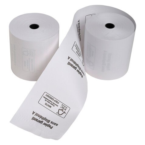 Papel térmico Exacompta 57 x Ø 40 x 12 mm x 18m 55g 40751E 1 copia SBPA FSC con impresión en reverso FSC