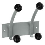 Patères murales doubles métal et plastique