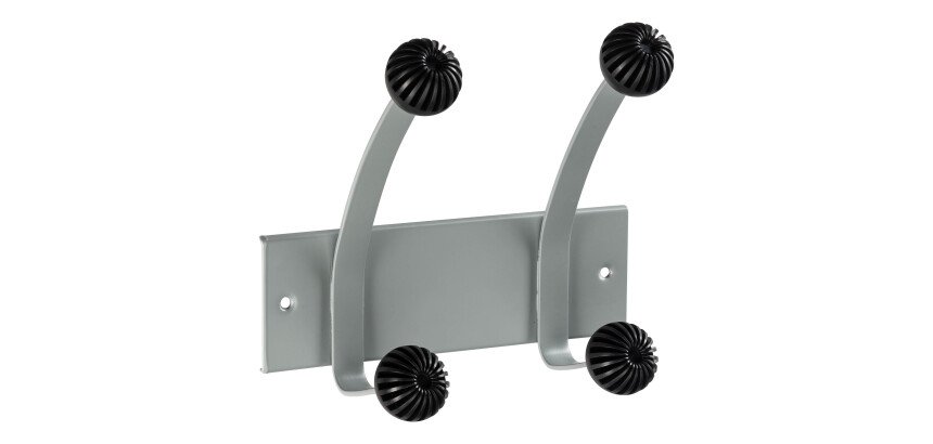 Patères murales doubles métal et plastique